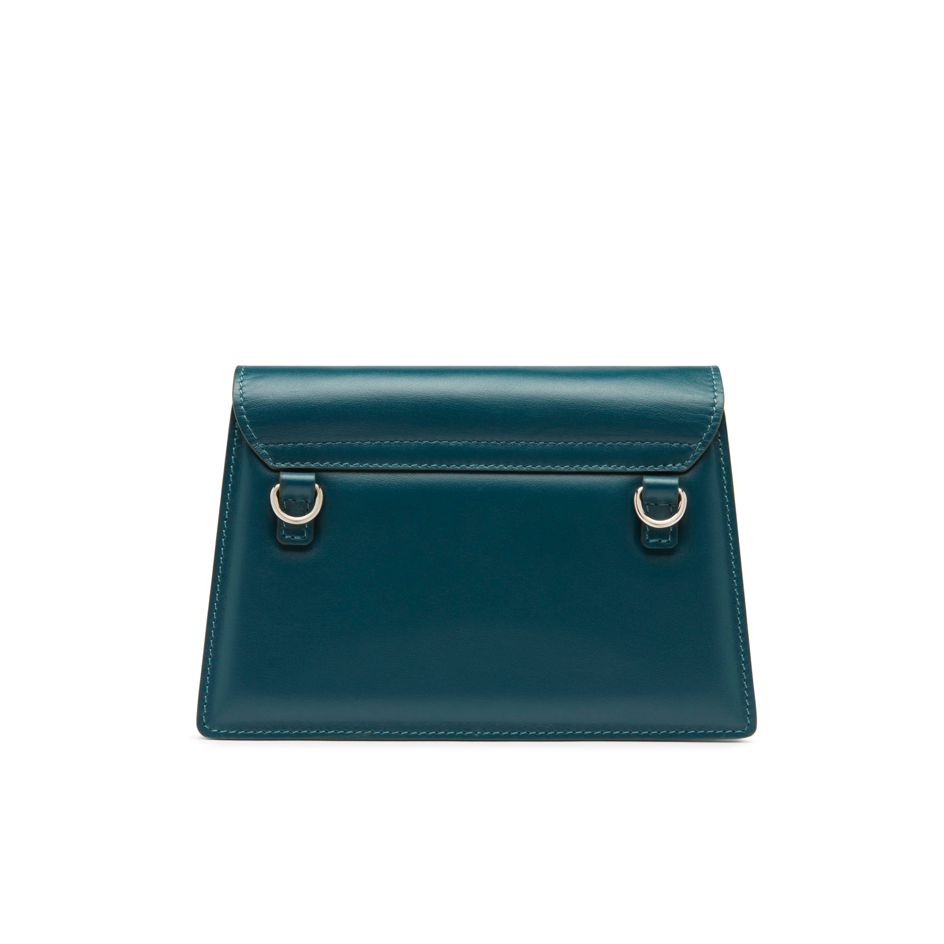 retro borsa in pelle ottanio con catena nickel