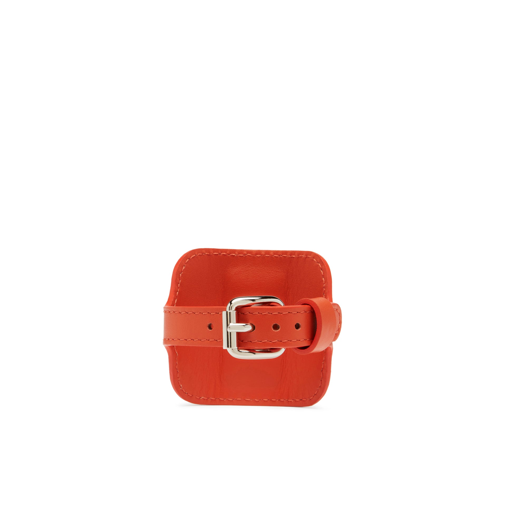 retro polsino in pelle color arancio e attacco in nickel